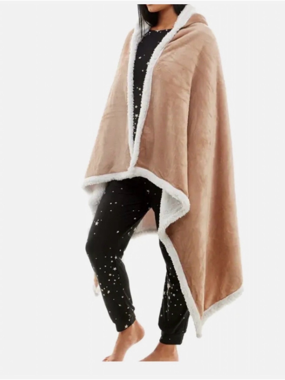 Socialite Hooded Sherpa Poncho NWT